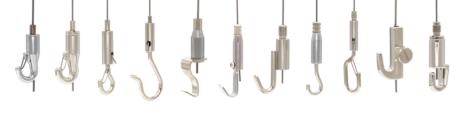 Cable Suspension System Adjustable Brass Hook Cable with Stainless Steel Wire Rope Clip Ceiling Hanging Kit