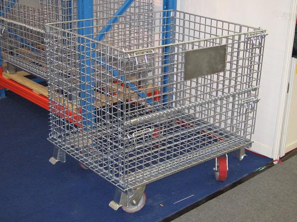 Large Capacity Industrial Warehouse Wire Container Custom Folding Wire Mesh Container