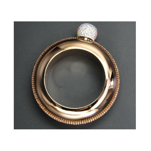 Stick Drilling Wine Pot Ladies Hip Flask Bracelet 3.5oz Round Electroplated