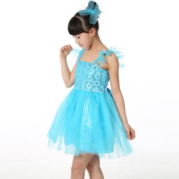 Children's performing modern dance sequins veil costumes girl's princess dress suit