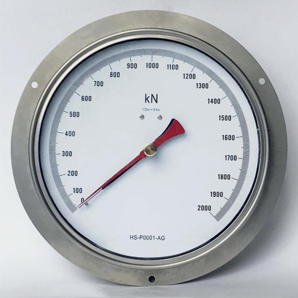 250mm Panel Mount Pressure Gauge 2000 KN SUS304 Axial Pressure Gauge