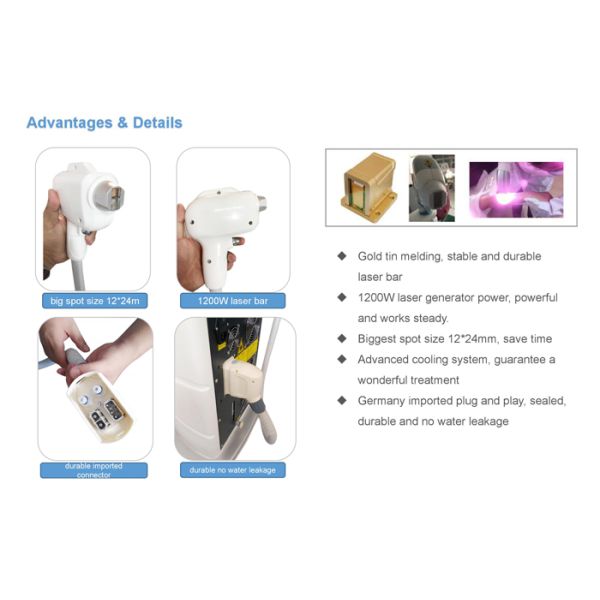 Clinic Professional Laser Hair Removal Machine Painless Cooling Treatment