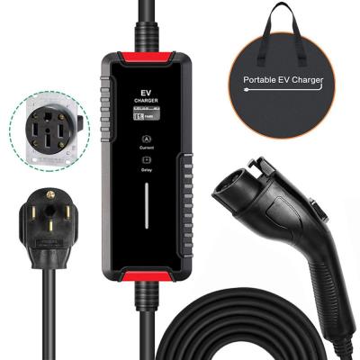 SAE J1772 32A Single Phase Type 1 Portable Charging Station EV AC Home Charger Adjustable Current