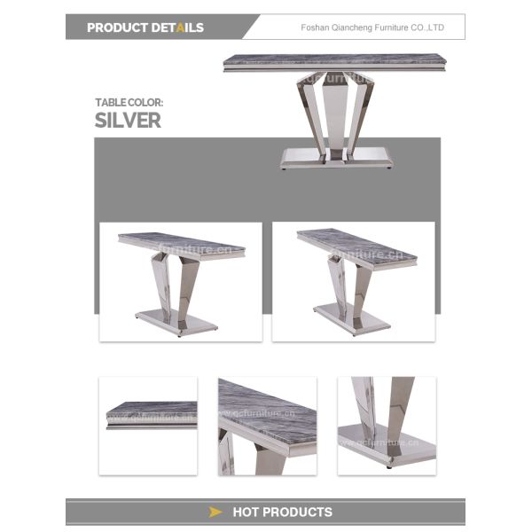 OEM 140x45x75cm Metal Marble Top Console Table For Living Room