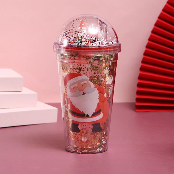 500ml Plastic Double Wall Tumblers with Straw Customized Color and Accessories
