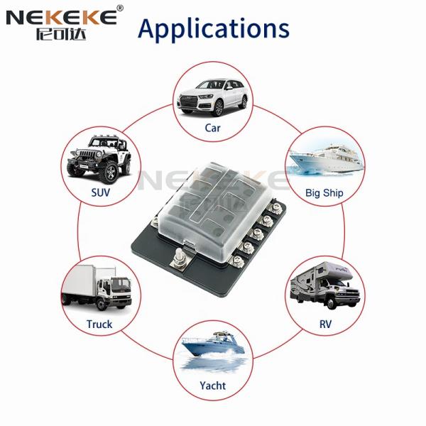 Excellent Insulation 10 Circuit Marine Fuse Box Wth Waterproof Protection Cover