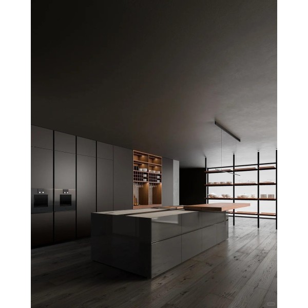 Luxury Modern Kitchen Cabinet Set with Melamine Board for 5 Star Hotel Resort Villa Premium Hardware & Ultimate Guest Experience