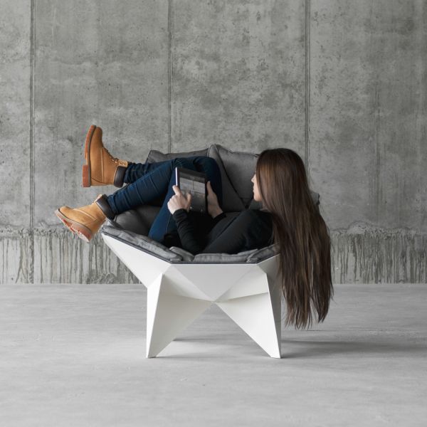 Customized Fiberglass Q1 Lounge Chair Multi Side Diamond Shape High Quality