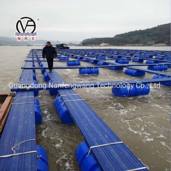 Square Pontoon Aquaculture Fish Cage Customization Diameter 10m - 60m