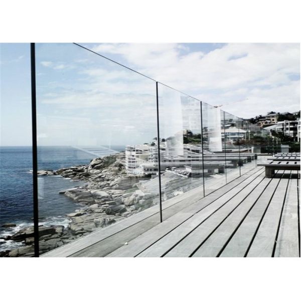 Outdoor Glass Panel Railings Frameless U Channel Glass Balustrade For Balcony Railing