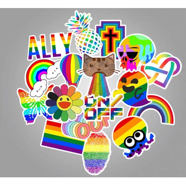 Personalized BOPP Rainbow Kiss Cut Stickers Printing for Wall Decal