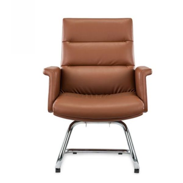 Ergonomic Office Chair Flexible Chrome Wheel Convenient Pu Leather Swivel Boss Manager Staff Modern Revolving Chair 