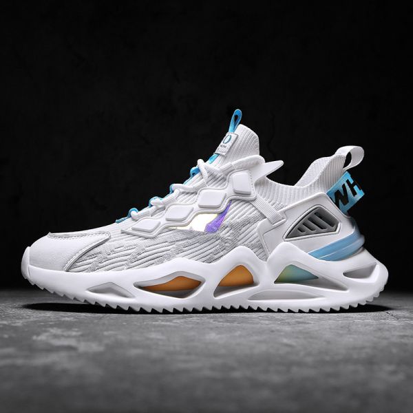 Men's Breathable Mesh Walking Sneakers with Anti Slip Outsole and PVC Sole for Casual Wear