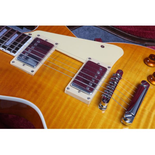 Les in stock 1959 R9 honey burst Paul LP style standard best tiger fire electric guitar,Musical InstrumentsFree shipping