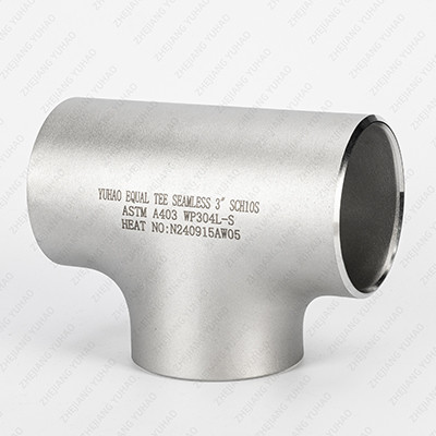 ASME B16.9 WP316 WP316L Stainless Steel Equal Tee Butt Welding Pipe Fitting 14-24 Inch