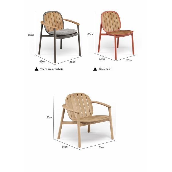 Modern Nordic Teak Wood Aluminium Garden Sofa Dining Set