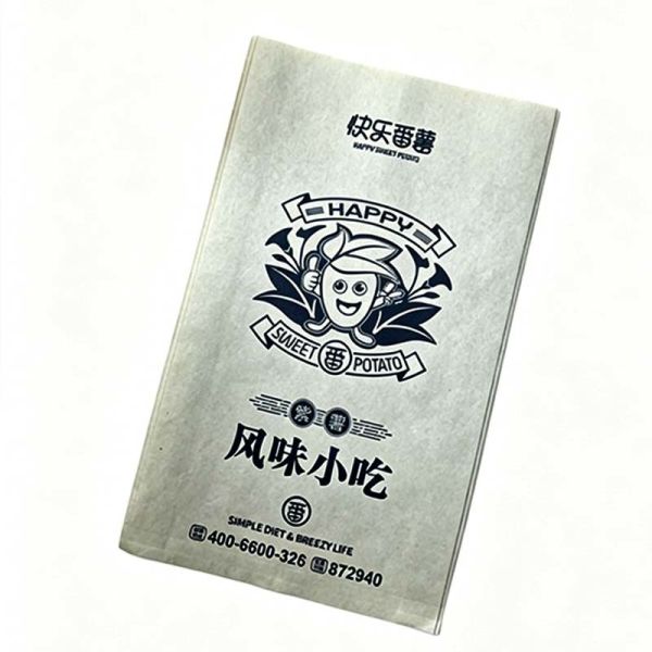 Custom Logo Satchel Paper Bag Eco Friendly Pinch Bottom Paper Bag Leakproof Tear Resistant