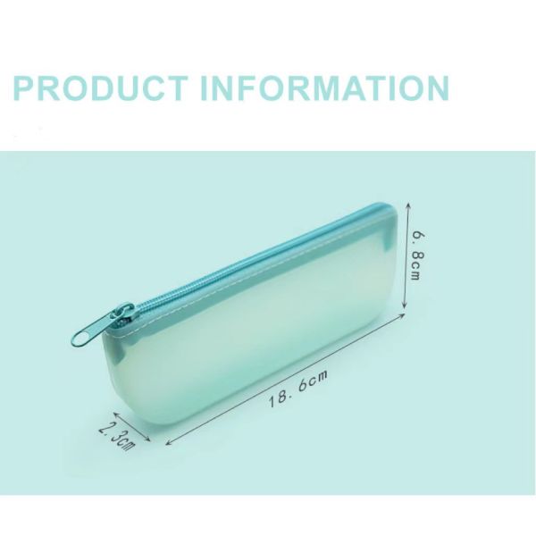 19*7*2.8cm Student Pen Tools Silicone Storage Bag in Colorful Design with Custom Logo