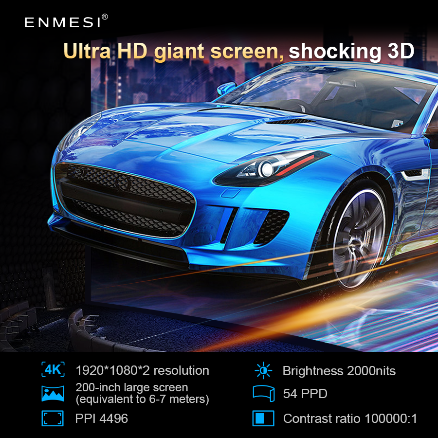 HDMI умные очки с AR OLED 1080 P 2000 Nits 41 градус головой установленный дисплей OEM ODM
