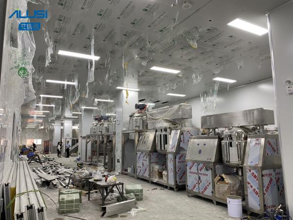 máquina de emulsão do vácuo de creme cosmético de aço inoxidável do misturador 100L com sistema de levantamento hidráulico