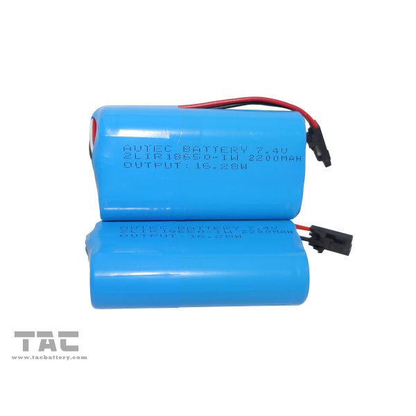 7.4V Lithium Ion Cylindrica Battery LIR18650-2S 7.4V 2200mAh for  Flashlight