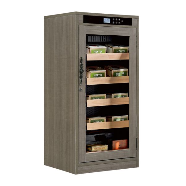 Dark Wood Finish Electric Cigar Humidor Cabinet with Secure Locker and Spanish Cedar Interior