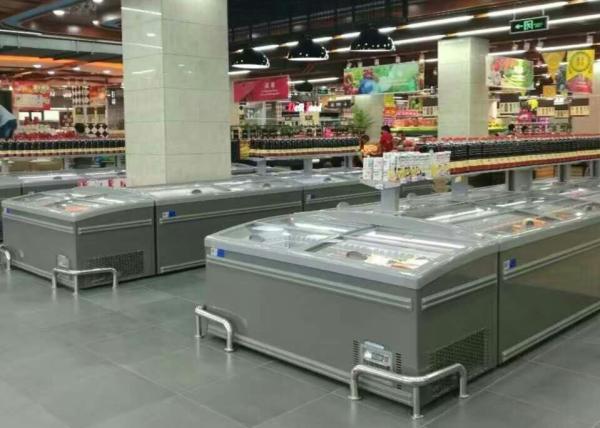 Supermercado nenhum congelador de vidro da exposição da caixa da porta dos congeladores da ilha de Frost grande
