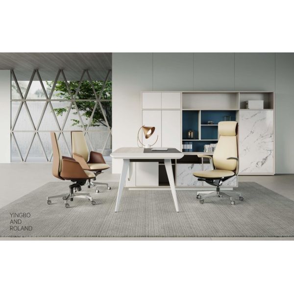 Modern Office Swivel Chair Hotel Study Room High Back Comfortable Leather Chair