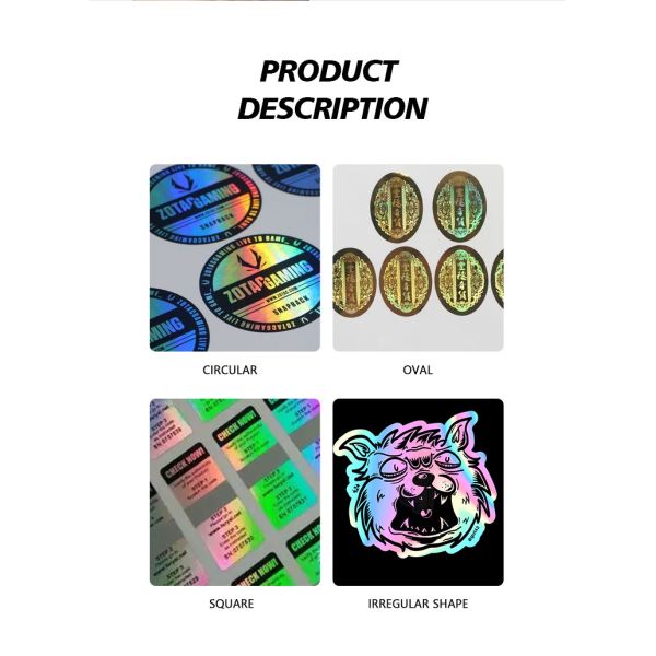 Round Holographic Laser Sticker Rainbow Color Custom