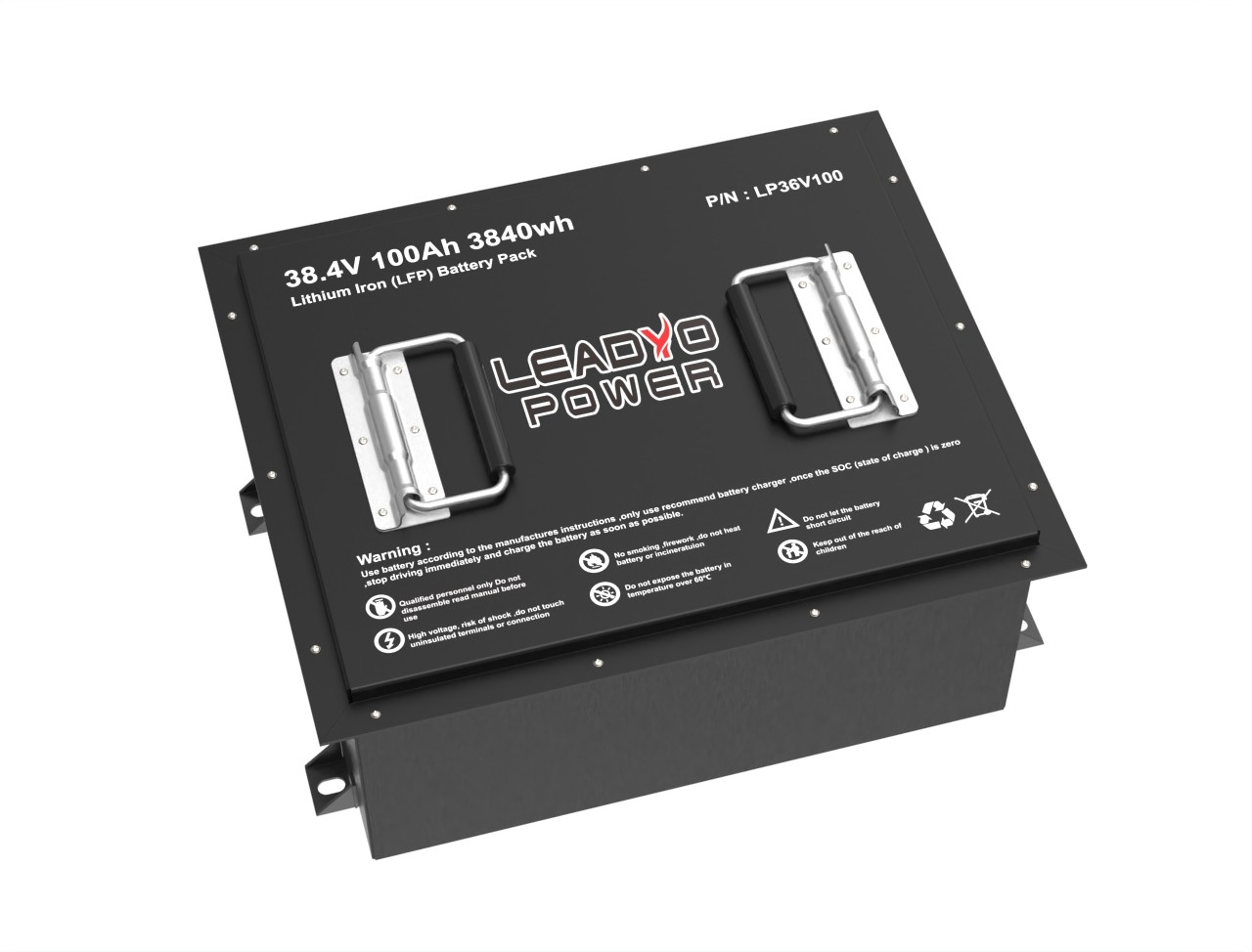 Производитель литиевой гольф-коляски 36V 38.4V 100Ah LiFePO4 LFP Battery с LCD LED дисплеем / зарядным устройством