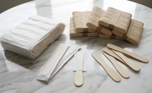 Small Disposable Ice Cream Individually Wrapped Wooden Spoons 94mm Bulk