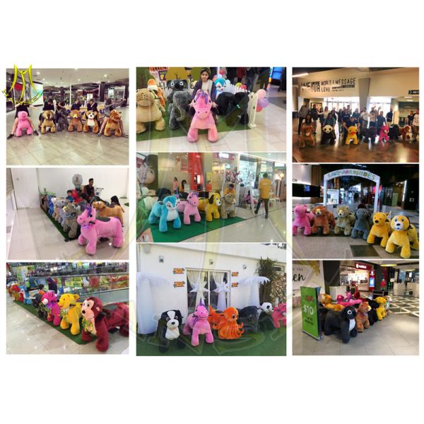 Hansel kiddie rides coin operated machine and animal rideable toys from china with plush motorized animals for sale