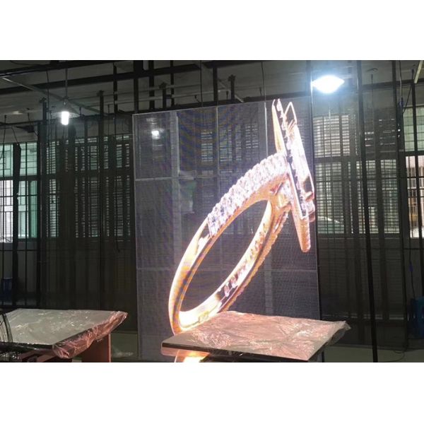 10000H Glass LED Screen , Aluminum Transparent LED Display For Window