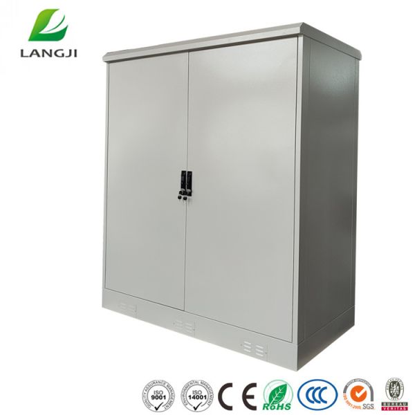 19 Inch Rack Outdoor Telecom Enclosure Double Bay Water Resistant
