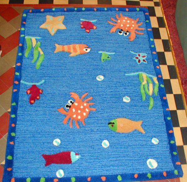 Blue Sea Fish Kid Children Carpet and Rug Floor Carpet And Rug