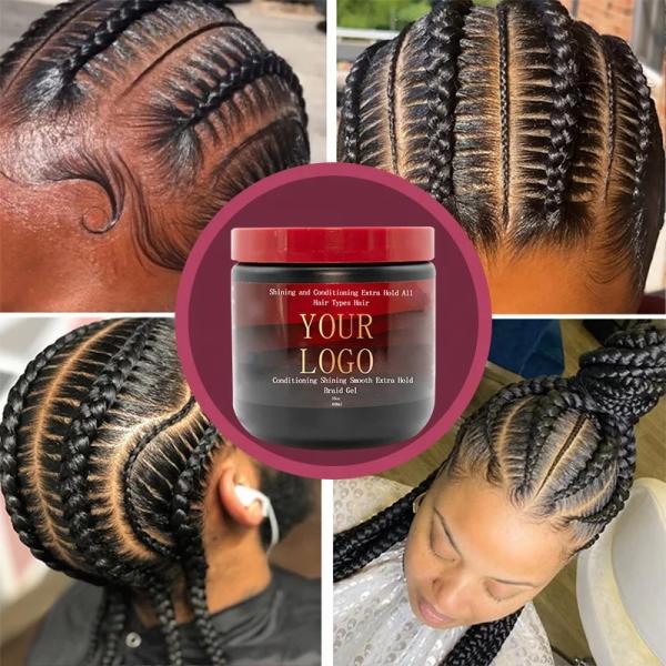 Firmly Hold 24 Hours Braiding Gel Suitable For All Hair Types Natural Smoothing Holding Hair Gel For Braids 16 Oz