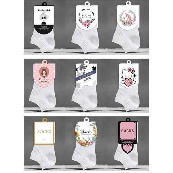 ODM Cardboard Clothing Tag Label Sock Wrap Labels Packaging 5x9