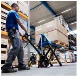 Electric Scissor Lift Pallet Truck For Book Binding,Collecting & Delivering