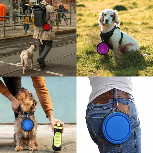 Collapsible Pet Bowl Dog Bowls 2 Pack Portable Silicone Pet Feeder Dog Cat Food Water Feeding Travel Bowl For Camping