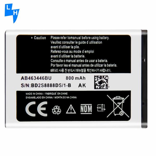 Batería de teléfono de 800mAh AB463446BU para Samsung X208 X150 Sistema móvil modelo C3520 B189