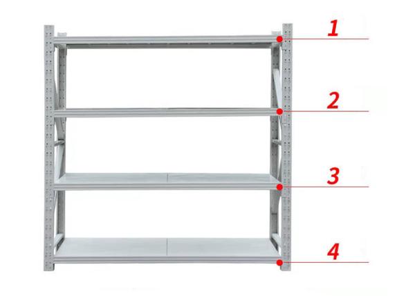 Powder Coated 24kg Metal 4 Tier Shelf Medium Duty For Warehouse Storage