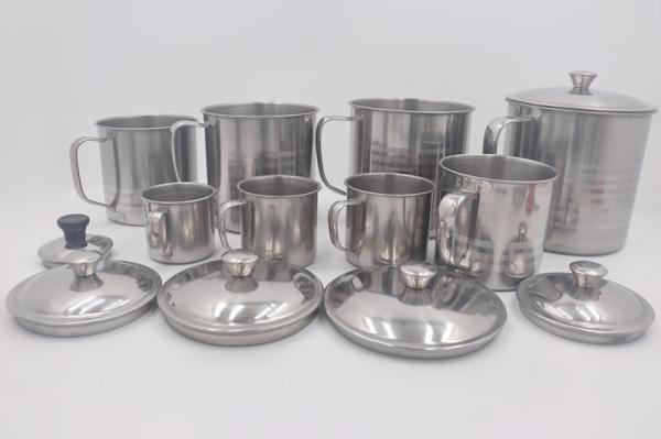 5pcs 9-13cm Factory wholesale metal cup set daily stainless steel mugs with lid