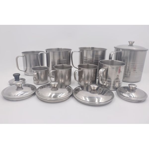FDA 5pcs 9cm Daily Stainless Steel Mug With Lid