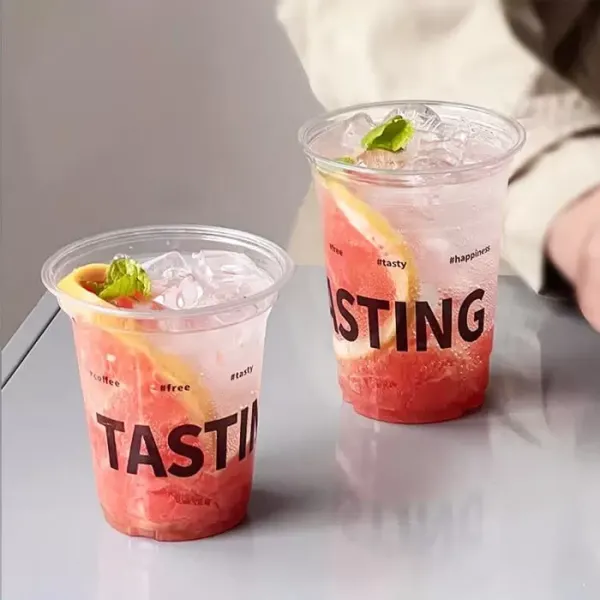 Wholesale 16oz PET Plastic Cups with Dome Lids in 95mm and 98mm Diameter