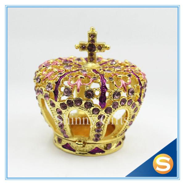 Luxury home decoration Crown shape wedding gifts personal Trinket box display SCJ273