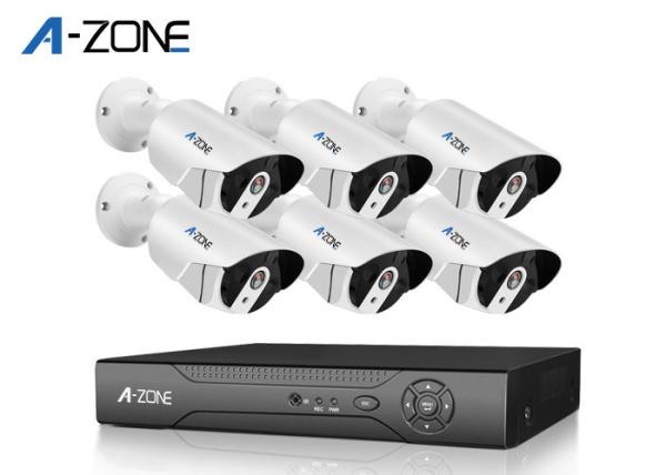 Bullet Case 6 Camera Surveillance System , Poe Home Security Camera System 
