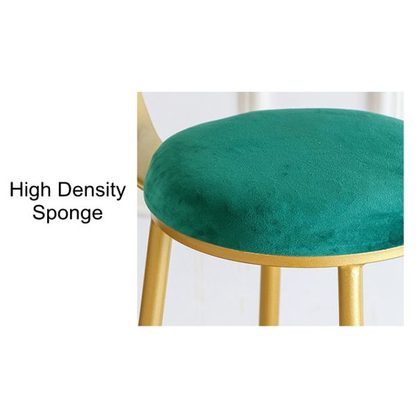 Hot Sale Nordic Tall Cheap Counter Furniture Gold Metal Velvet Back Luxury Kitchen Modern High Stool Bar Chairs for Bar Table