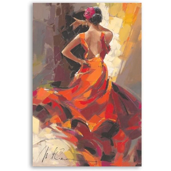 Canvas Print Hand Painted Oil Painting Poster Graceful Girl Dancers Wall Art For Living Room