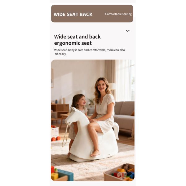 Pull-Along Rocking Horse Toy for Toddlers, 2-in-1 Ride-On & Rocking Horse, Eco-Friendly PE Material, Safe Baby Ride-On Toy for Indoor & Outdoor Play