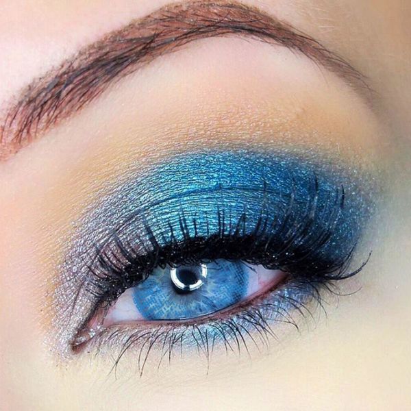 KSSEYE Sparkle Natural Blue Contact Lenses Real Colored Contacts 14.2mm